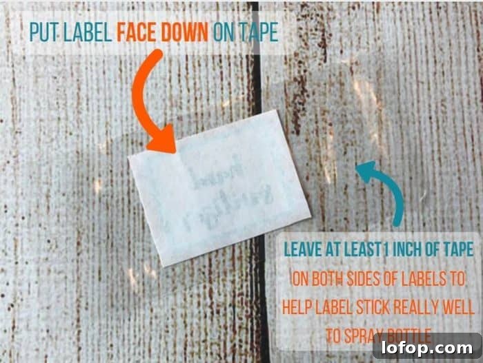 Essential Oil Hand Sanitizer Spray — Antibacterial & Refreshing 10 put label face down on packing tape