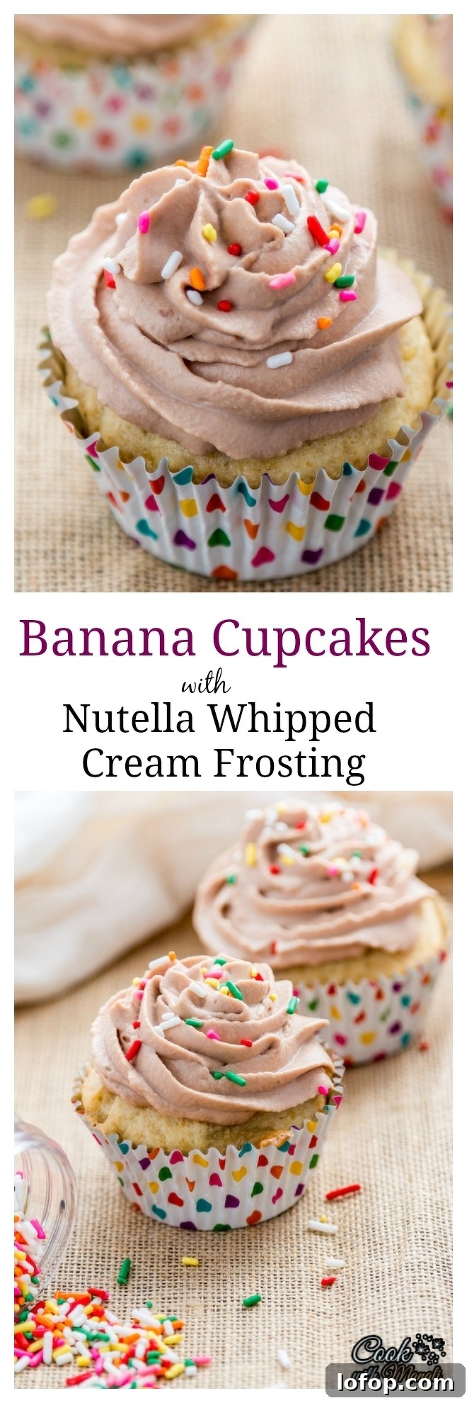 Banana Cupcakes with Nutella Whipped Cream Frosting 9 Banana-Cupcakes-With-Nutella-Whipped-Cream-Frosting Collage-nocwm