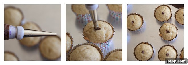 Banana Cupcakes with Nutella Whipped Cream Frosting 6 Banana Cupcakes Recipe-Step-4