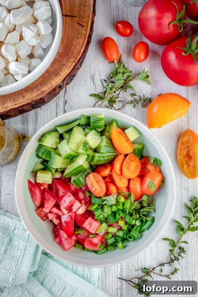 Cucumber-Tomato and Mozzarella Cheese Salad