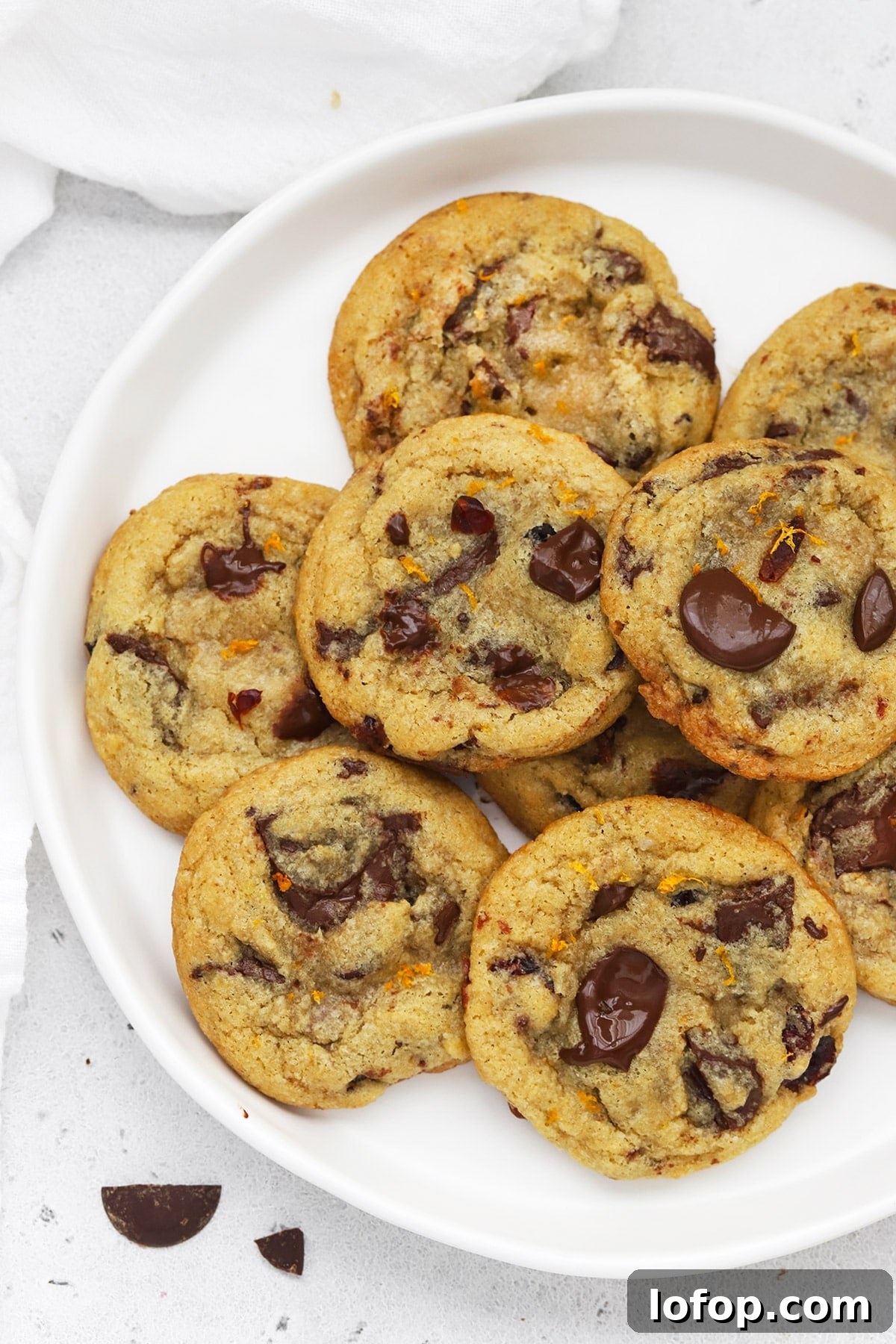 Gluten-Free Orange Cranberry Chocolate Chunk Cookies 12 Freshly baked gluten-free orange cranberry chocolate chip cookies
