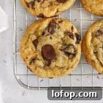Overhead view of gluten-free orange cranberry chocolate chip cookies cooling on a cooling rack