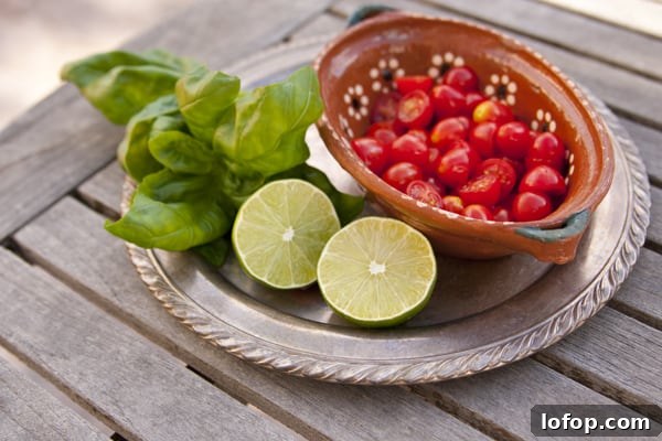 lime tomatoes basil