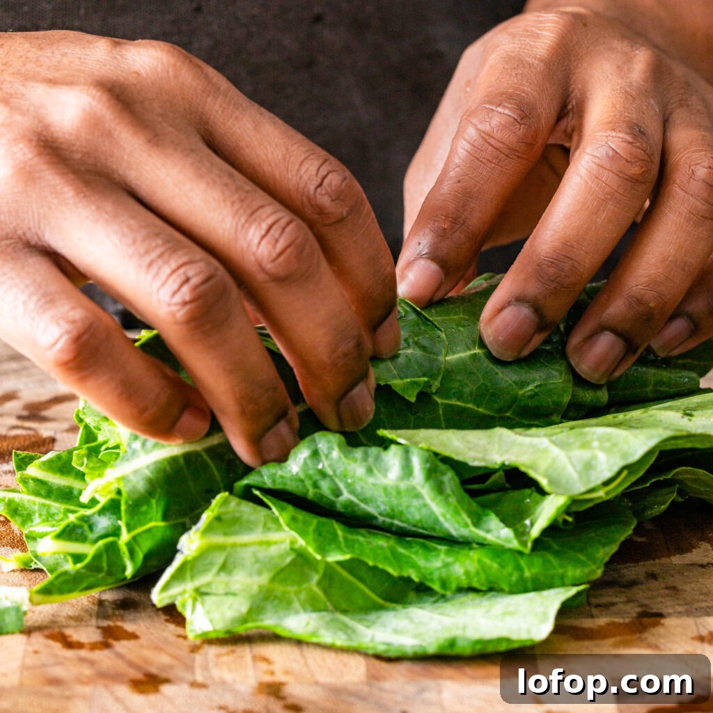 rolling collard greens