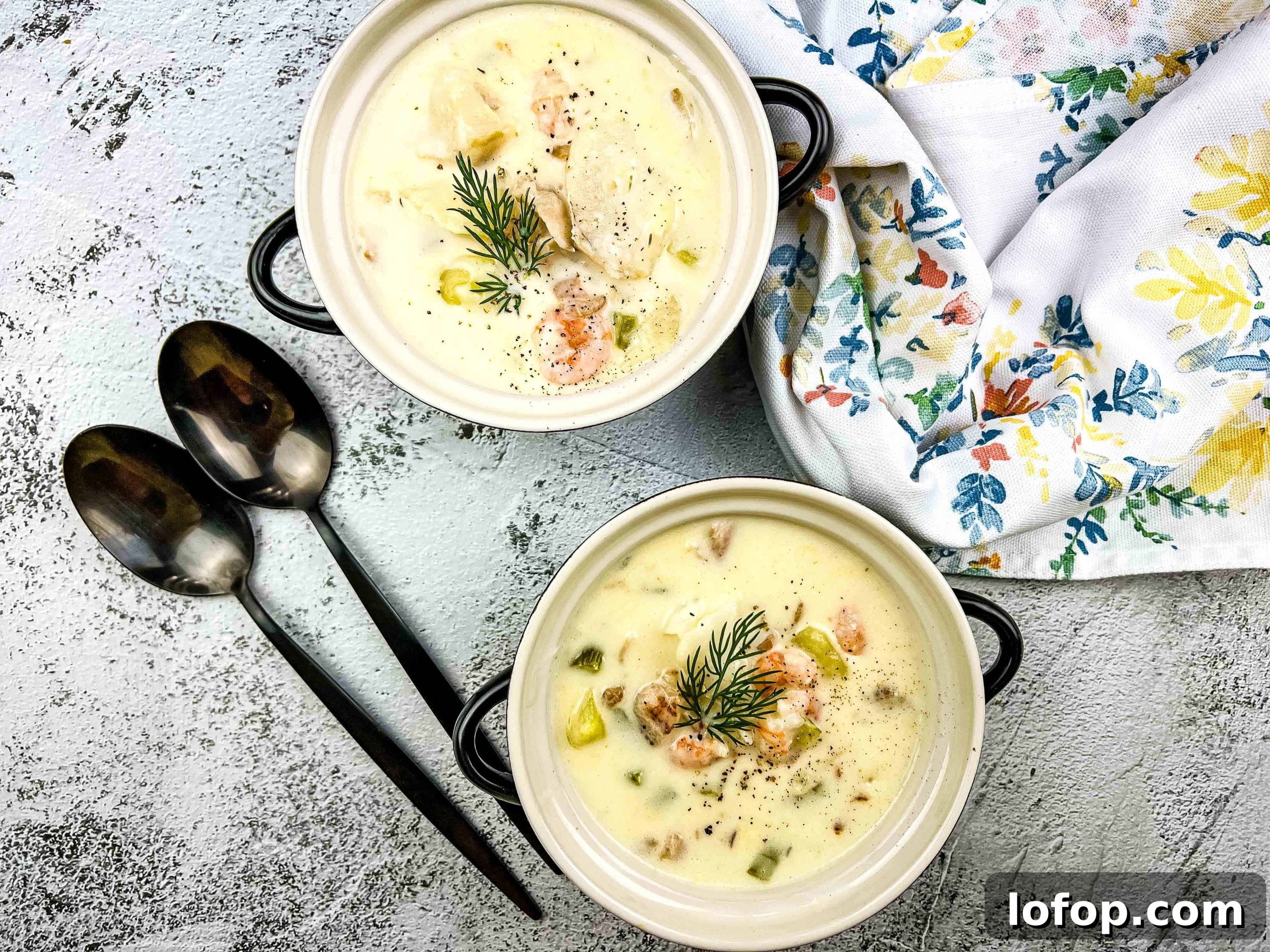 31 Irresistible Seafood Dinners to Add Fish to Your Weekly Menu 5 Seafood chowder with a sprig of dill, a delicious stew recipe.
