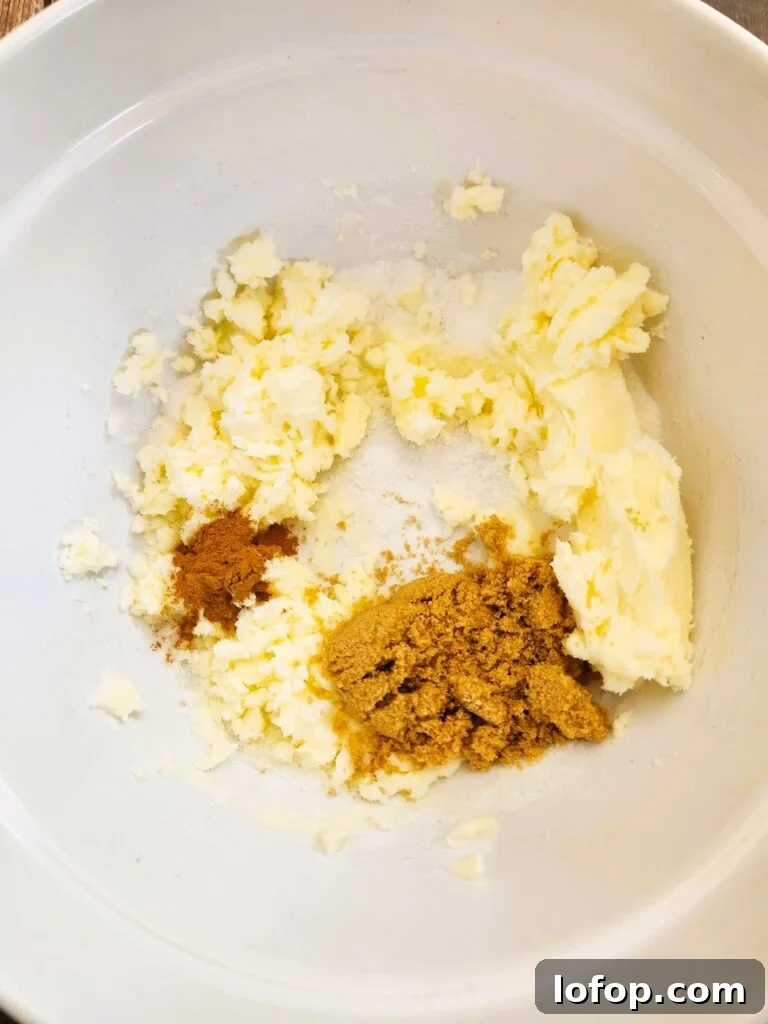 creaming butter and sugars together