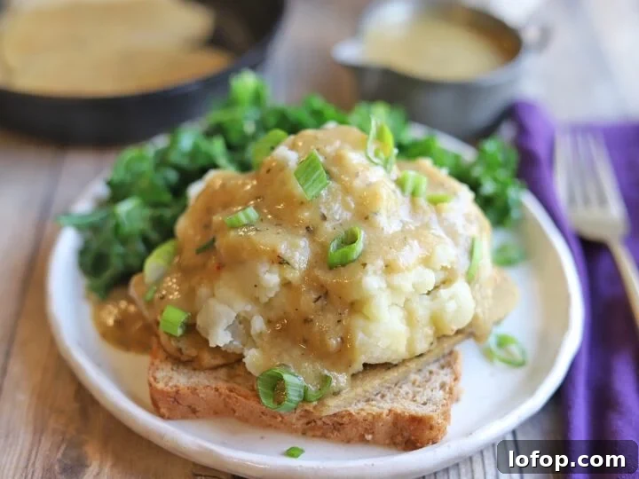 Image for Hot open faced sandwich with seitan & gravy