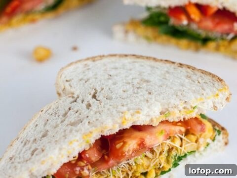 Image for Curried Chickpea Salad Sandwich Recipe (Vegan)