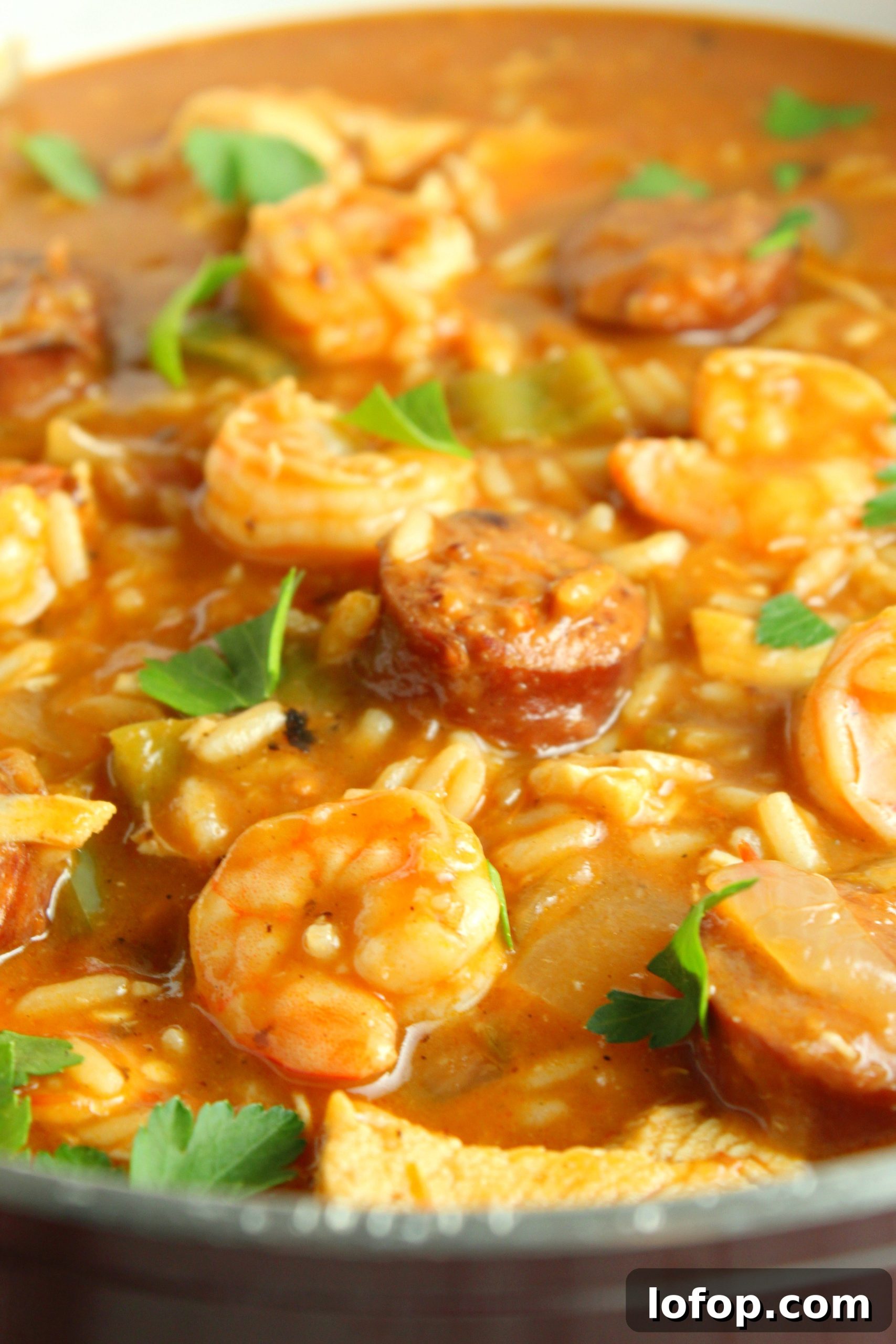 Creamy Cajun Jambalaya Soup Recipe for Cozy Weeknight Dinners 8 Ingredients closeup