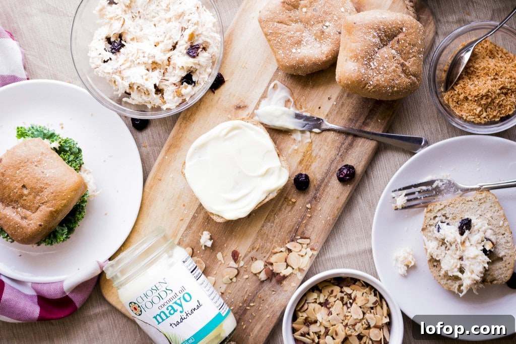 Dress up your chicken salad with Coconut rice and healthy coconut oil mayo!