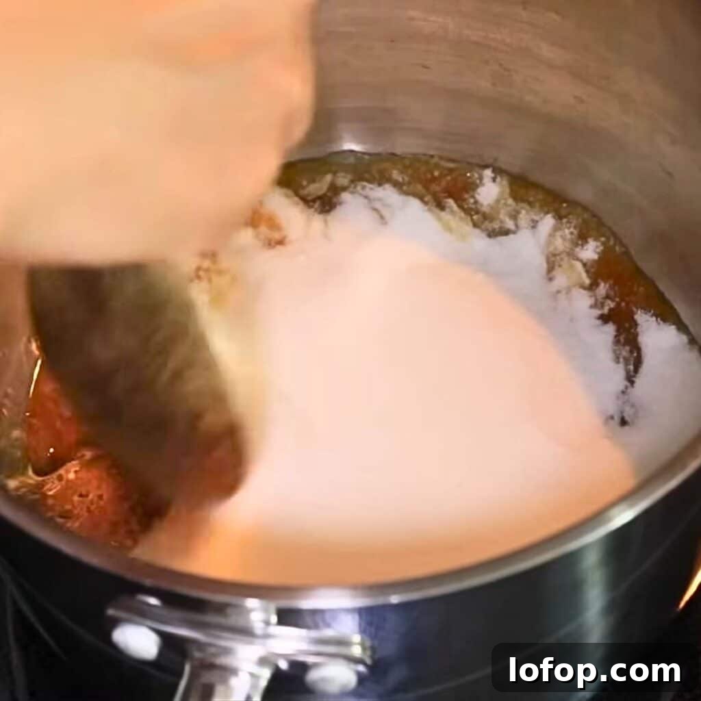 Caramelizing sugar in a saucepan