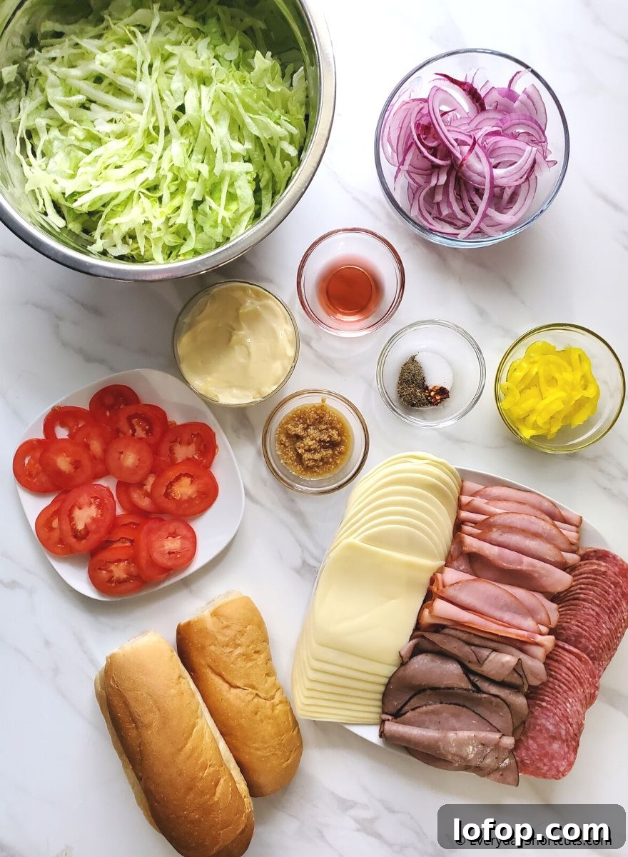 grinder salad sandwich ingredients