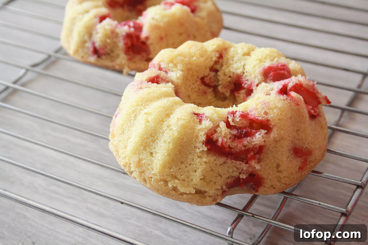 Mini Strawberry Bundt Cakes with Fresh Strawberry Compote 6 Soft, buttery bundt cakes filled with fresh strawberries and topped with a tangy, cinnamon-y compote!
