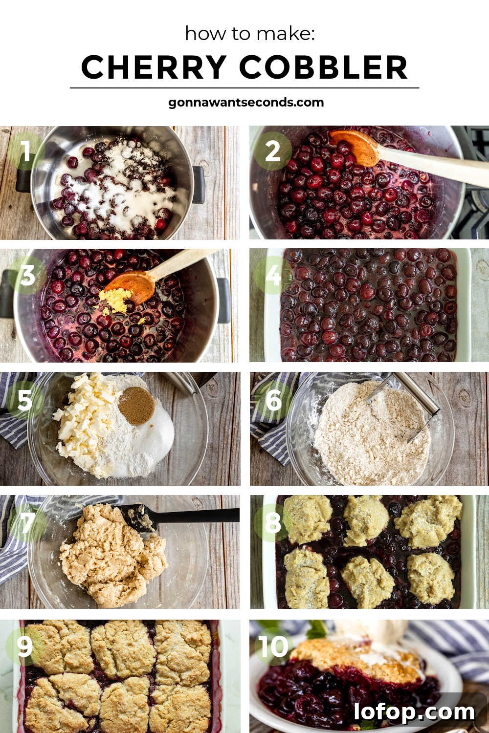 Homemade Cherry Cobbler from Scratch (Simple Recipe) 2 step by step how to make cherry cobbler