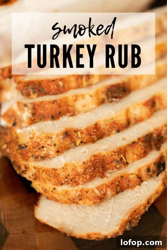 smoked turkey rub on sliced smoked turkey slices.